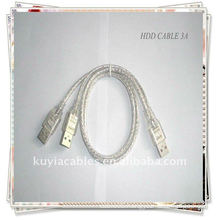 USB cable USB 2.0 3A Cable 2 in 1 USB 2.0 A to A 3A Male Power/Data Y Cable FOR HARD DISK DRIVER